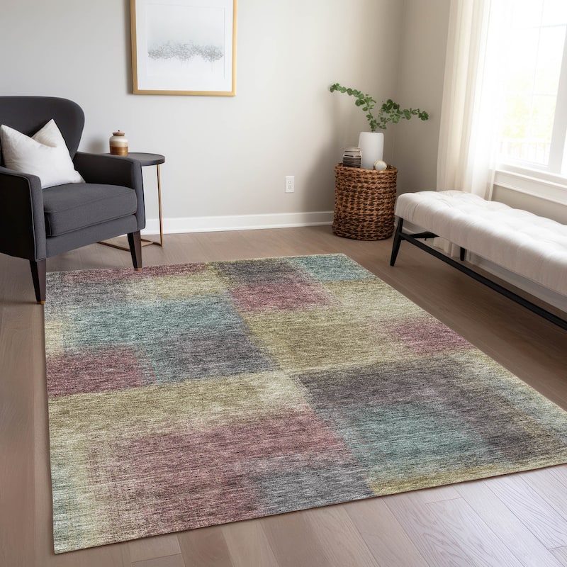 Machine Washable Indoor/ Outdoor Chantille Casual Ombre Rug