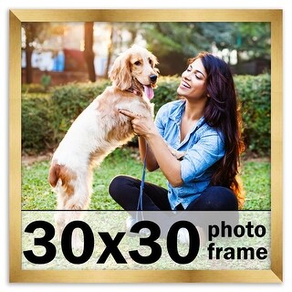 30x30 Frame Black Real Wood Picture Frame Width 0.75 Inches | Interior  Frame Depth 0.5 Inches | Black Mid Century Photo Frame Complete with UV