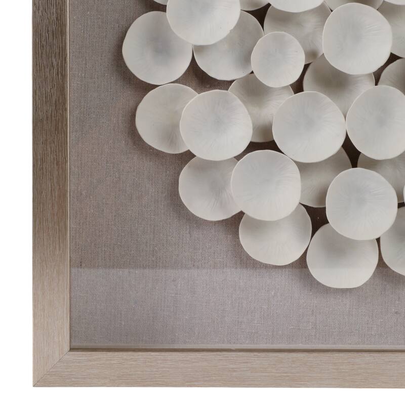 Resin Dimensional Petal Canvas Wall Art (Set of 2) - 20" White