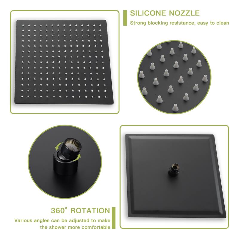 Topcraft 10-Inch Wall Mounted Square Shower System with Rough-in Valve - 10*10