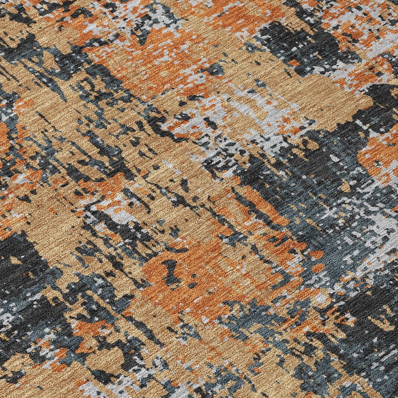 Machine Washable Indoor/ Outdoor Abstract Chantille Rug