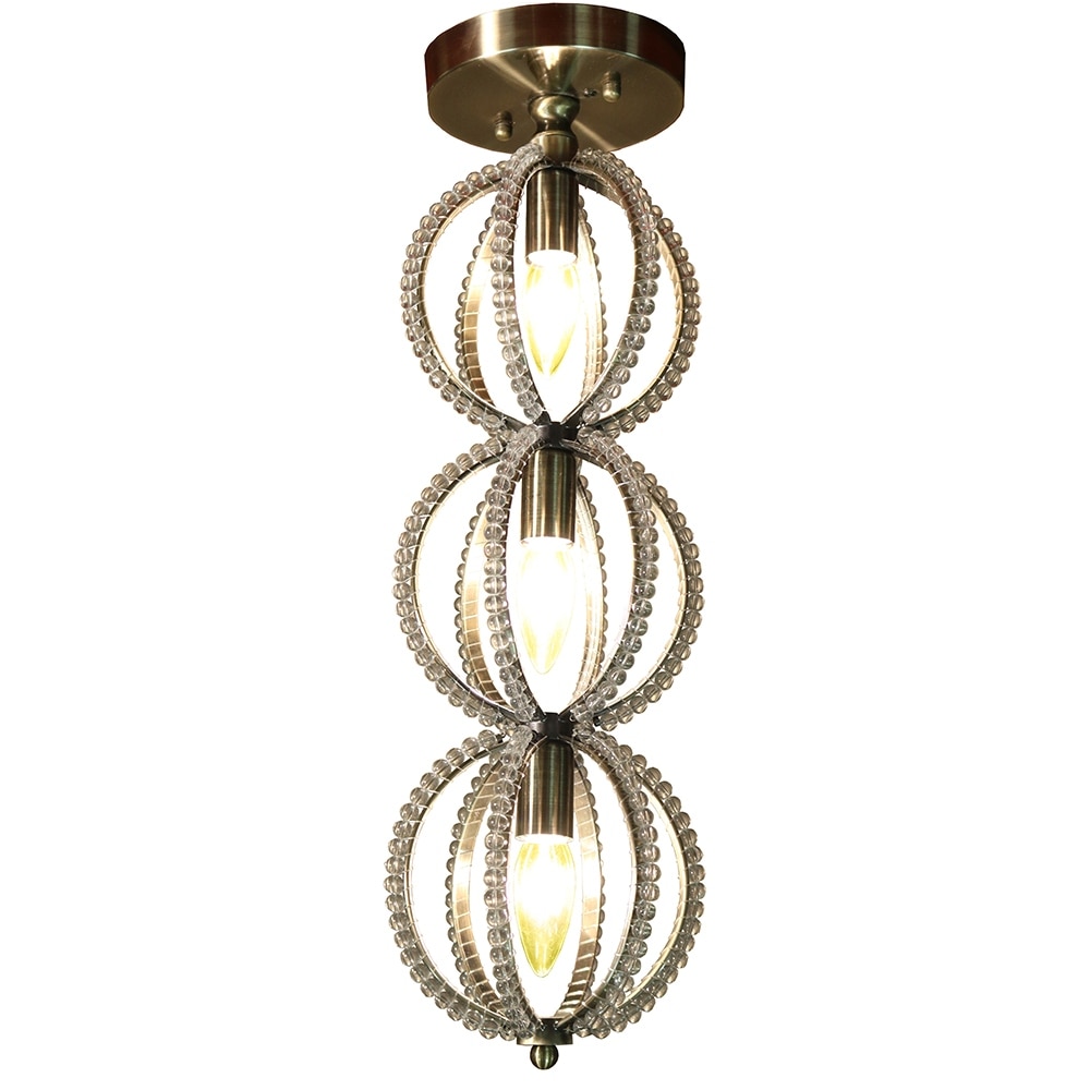 Warehouse of Tiffany Emma Antique 7-inch Crystal Flush Mount 3 Light