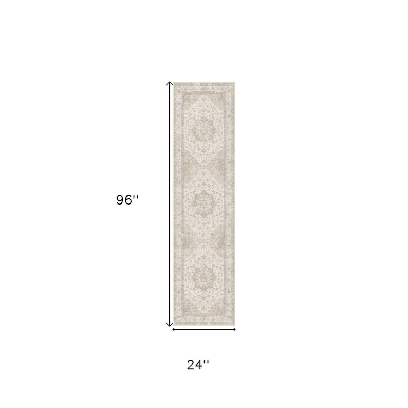 HomeRoots Floral Medallion Traditional Rectangle Area Rug