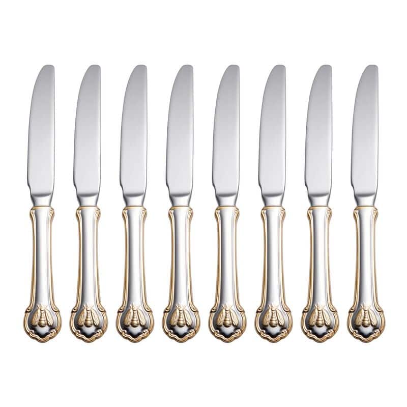 Wallace Gold Accent Napoleon Bee 18.10 45 Pc Flatware Set