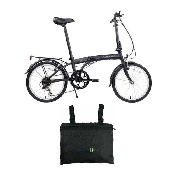 Dahon SUV D6 Folding Bike (Black) with Dahon Foldable Carry Bag