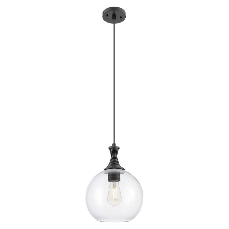 Innovations Lighting Downtown Urban - Astor - 1 Light 10" Metal Detailed Cord Hung Mini Pendant - Clear Shade/Matte Black