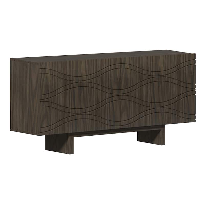 Clihome Mid-century Wood 4-Door Storage Buffet Sideboard