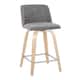 Option Grey Noise Fabric/Square Chrome Footrest