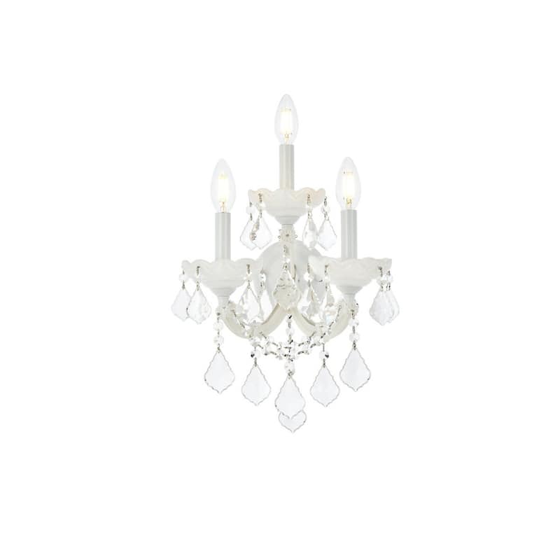 Elegant Lighting 2800W3/RC Maria Theresa 3 Light 19" Tall Wall Sconce - White