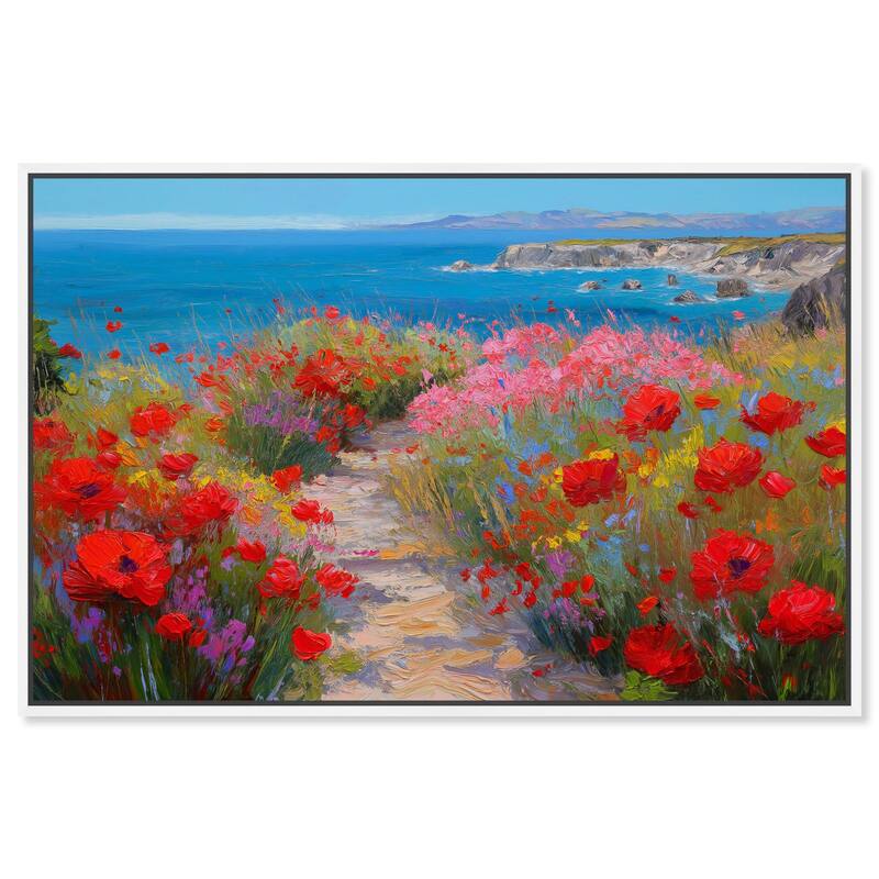 Ocean View Bloom I Canvas by Art Remedy - White - 54" x 36"