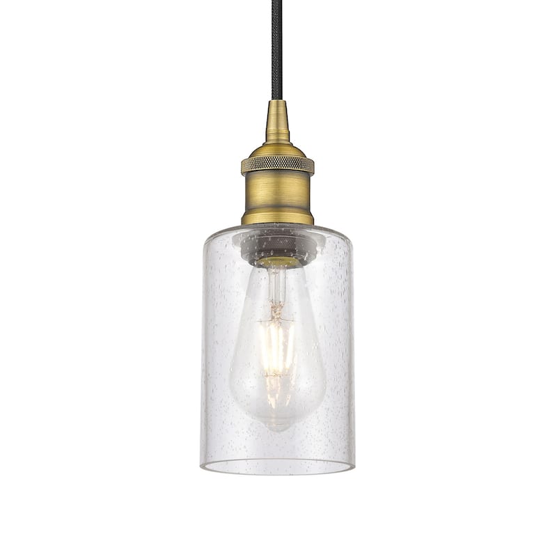 Innovations Lighting 616-1P-10-4 Clymer Pendant Clymer 4" Wide Mini - Brushed Brass / Seedy