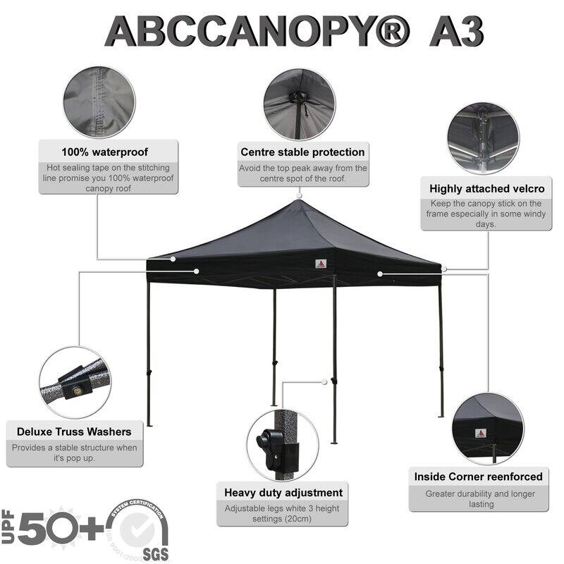 ABCCANOPY Outdoor Commercial Metal Patio Pop-Up Canopy - 10ftx10ft