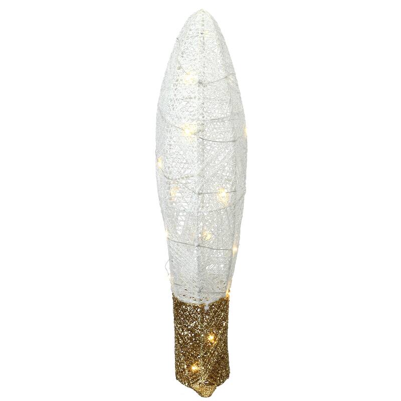 National Tree Company 20 in. Pre-Lit White Christmas Light Bulb Decoration - 20 in