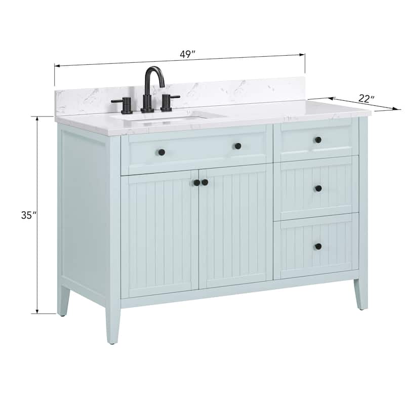 Avanity LAYLA-VS49-E Layla 48" Free Standing Single Basin Vanity Set - Ice Blue