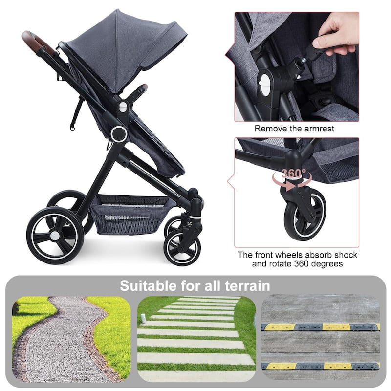 Convertible Baby Stroller for Toddler 1-3