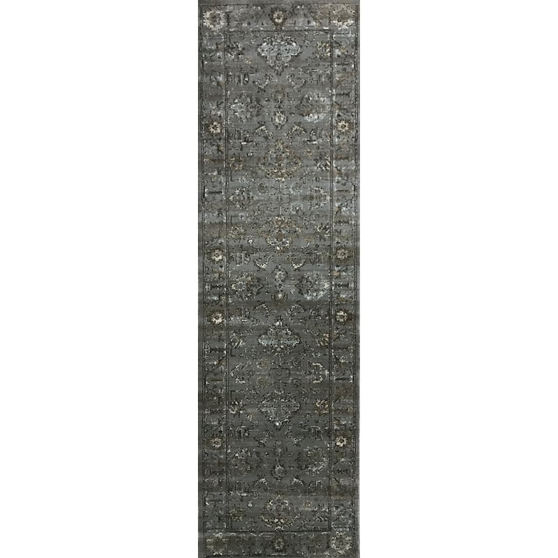 Admire Home Living Corina Traditional Oriental Vintage Area Rug - 2'2"x7'7" - Grey