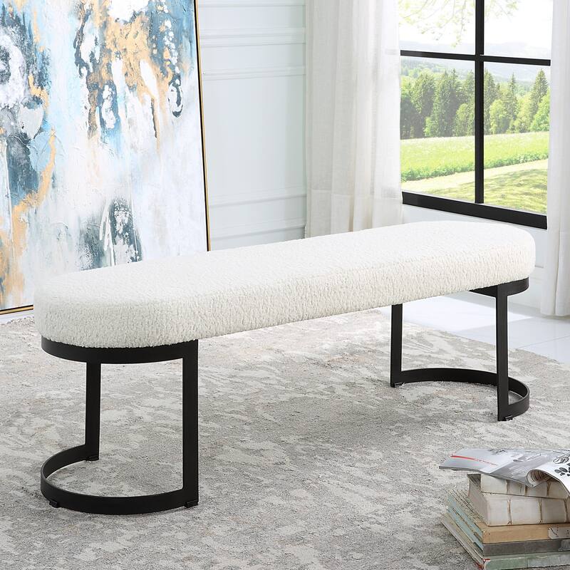 Upholstered Hand Forged Bench - 60"