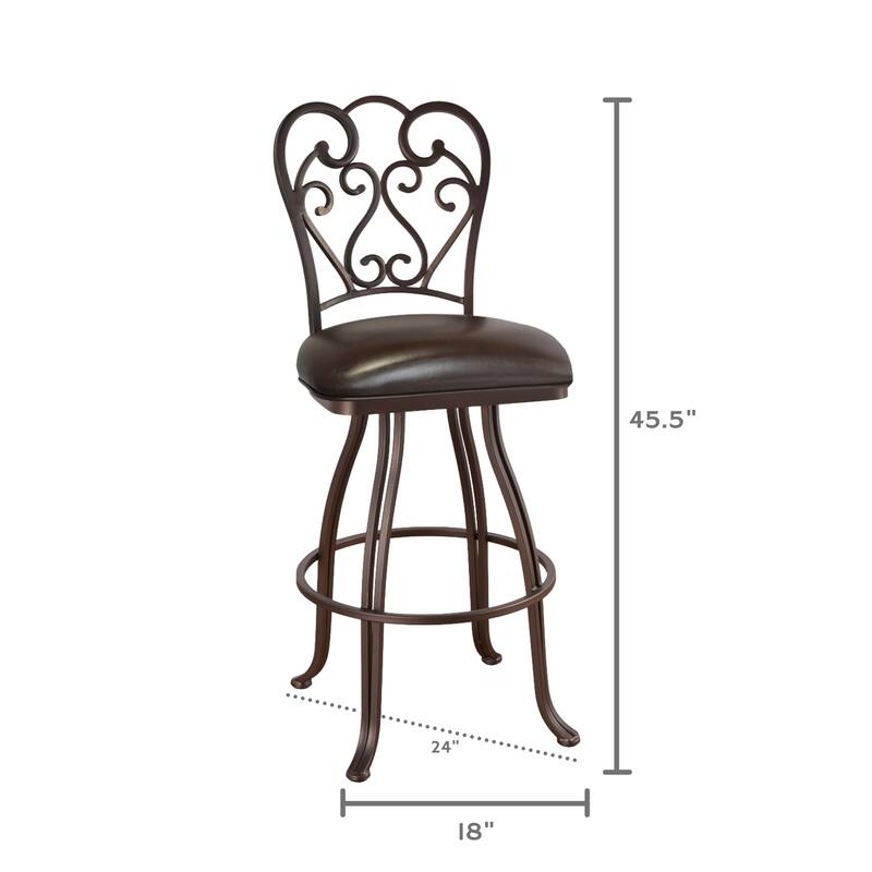 Tempo Furniture Valencia Swivel 26" Counterstool/30" Barstool Sun Bronze Finish & Dark Brown Polyurethane by Furnish Theory