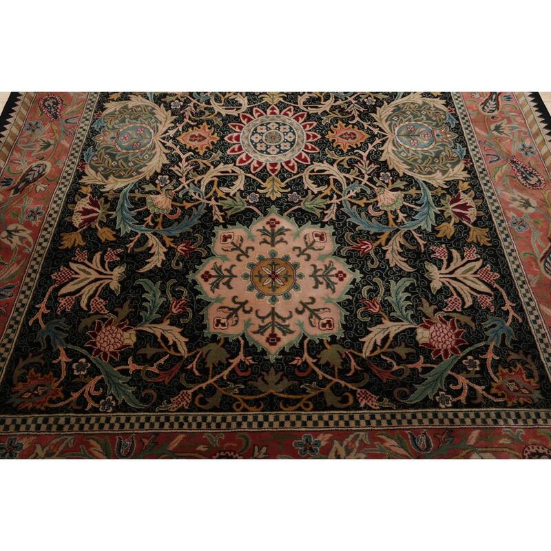 8x10 Hand Knotted Newzeland Wool Black French 200 KPSI Plush Pile Rug - 8' x 10'