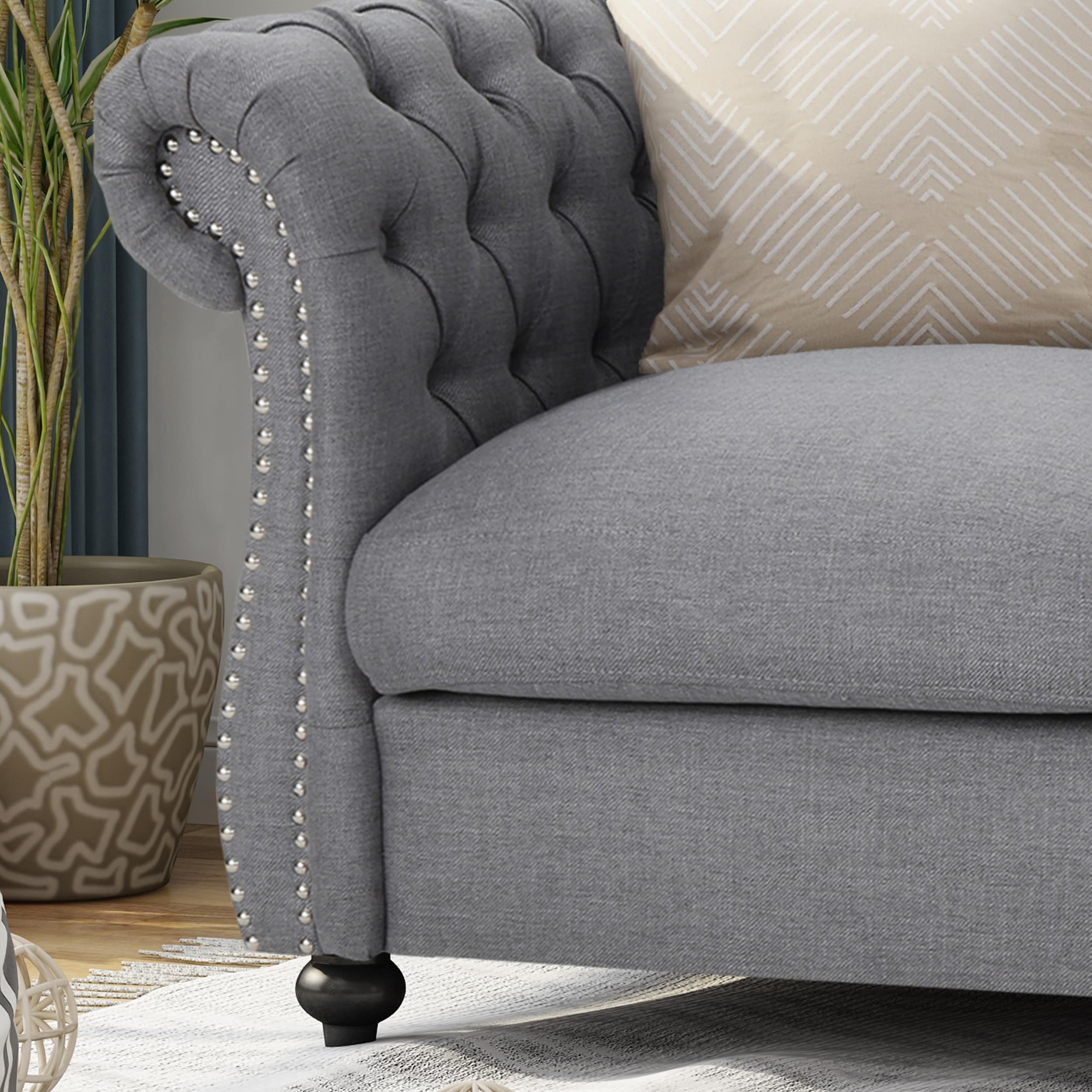 Christopher knight home somerville traditional chesterfield loveseat sofa deals
