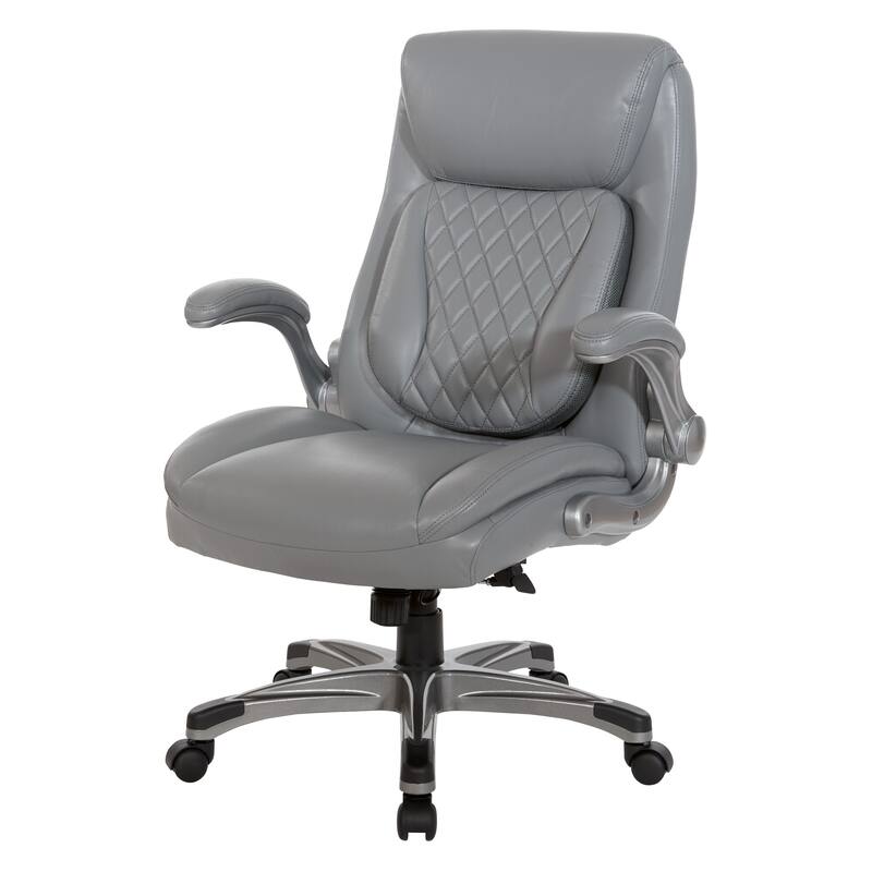 Executive Chair in Bonded Leather with Flip Arms
