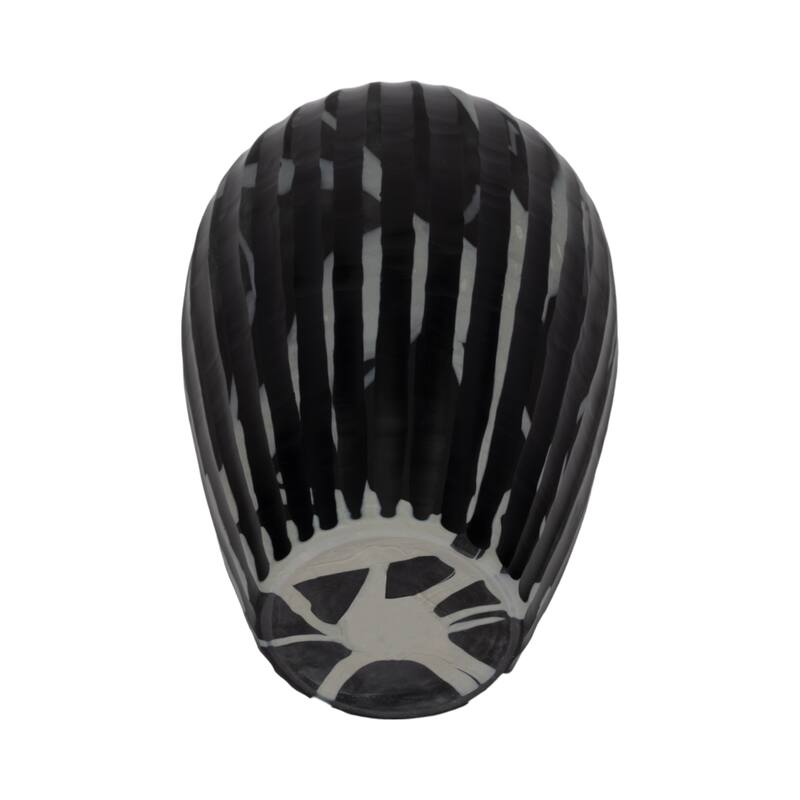 Glass Small Curved Tapered Decorative Vase - Black