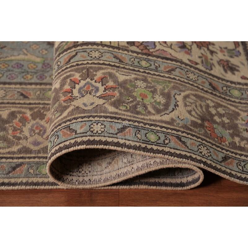 Medallion Tabriz Persian Area Rug Bedroom Hand-Knotted Wool Carpet - 8'6"x 11'8"