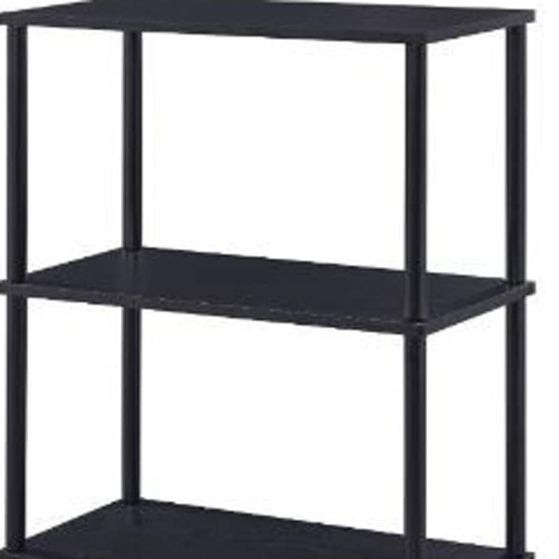 HomeRoots 44" Black Metal and Wood Four Tier Etagere Bookcase