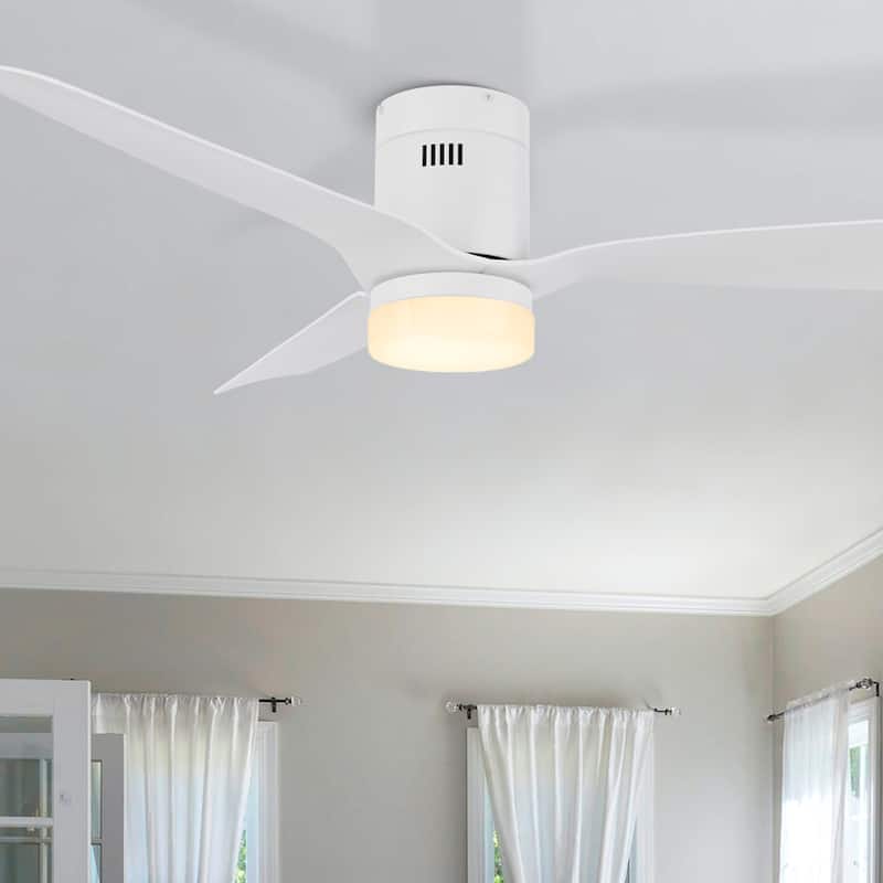 CARRO Pollux 52" Indoor Smart Ceiling Fan with Light and Remote-Flush Mount - White