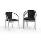 preview thumbnail 20 of 32, 4 Pack Aluminum and Rattan Commercial Indoor-Outdoor Restaurant Stack Chair