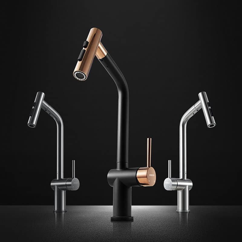 HIGOLD Kitchen Faucet with Pull Down Sprayer, Cold & Hot Water Function