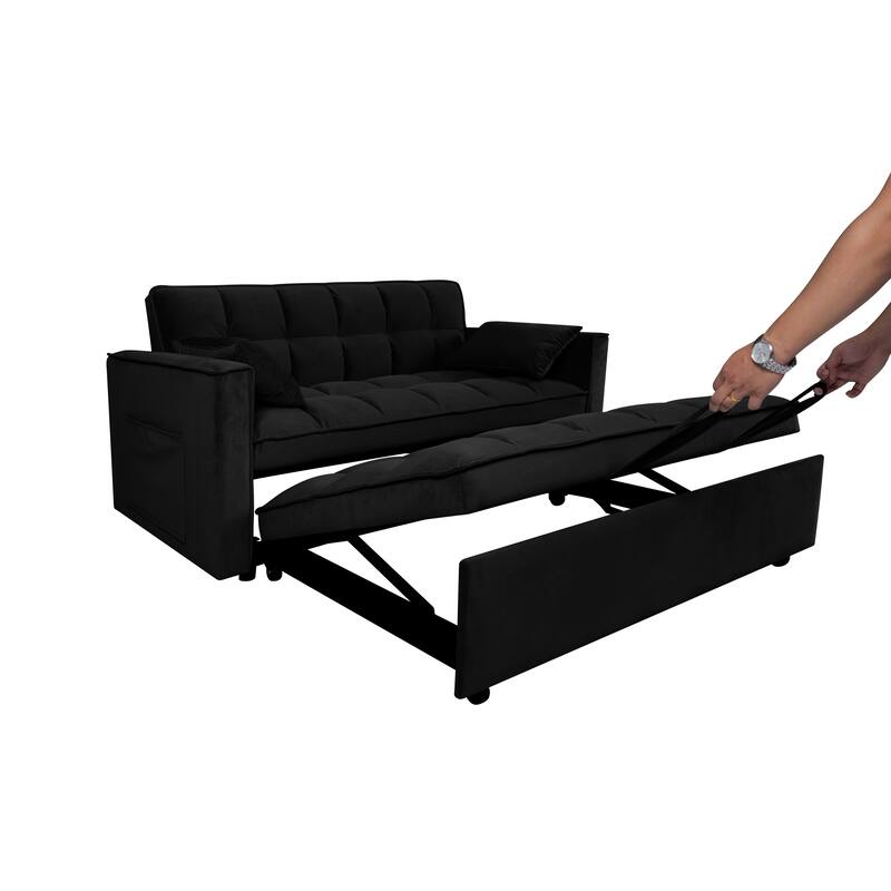 Chenille Interior Lazy Sofa Chaise longue Armchair with three pillows and armrestsSleeping Sofa