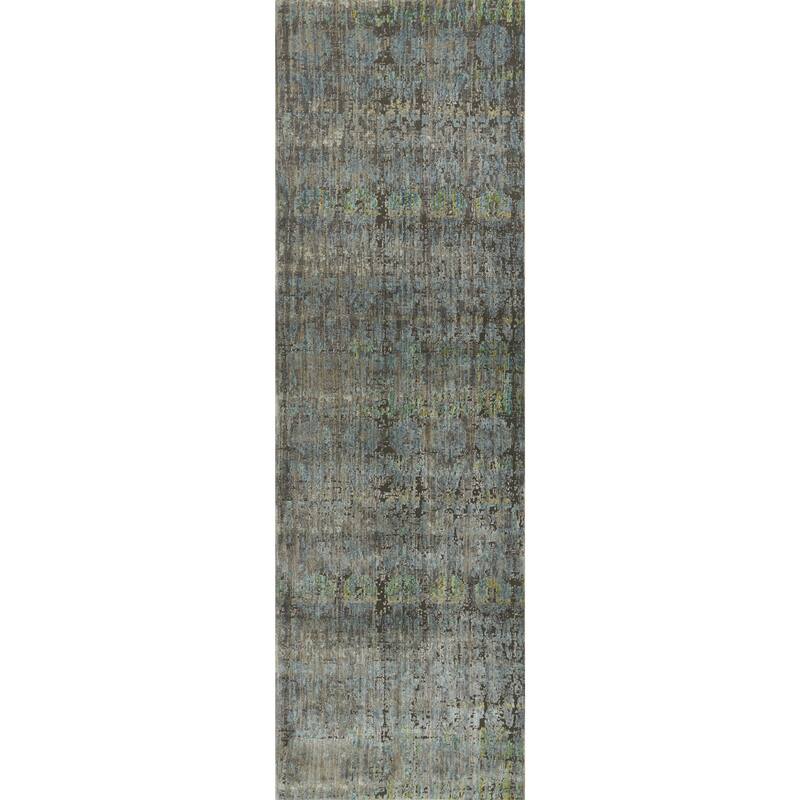 Alexander Home Genova Boho Abstract Area Rug - 2'6" x 4' - Steel/Lagoon - Rectangle