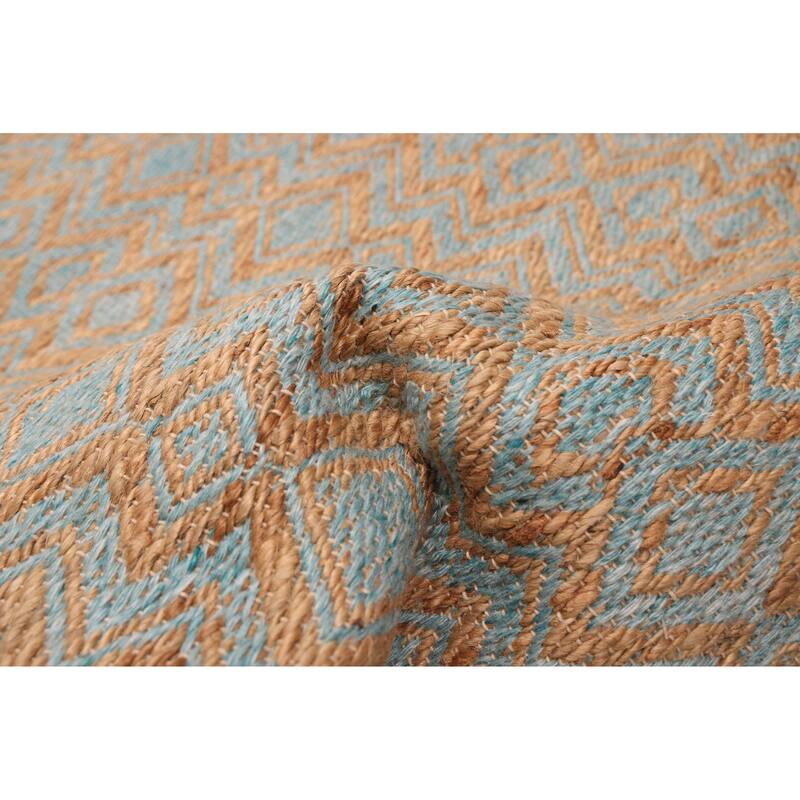 ECARPETGALLERY Flat-Weave Palas Denizli Light Blue, Tan Kilim - 5'3 x 7'5