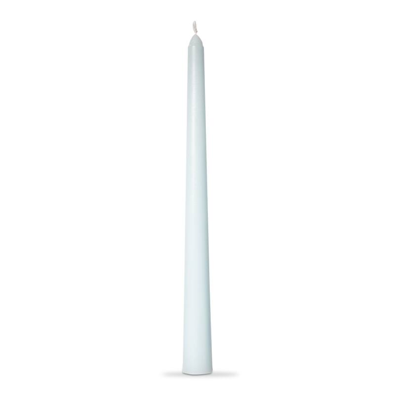 Color Studio 12" Traditional Taper Unscented Smokeless Paraffin Wax Candle Light Blue, Set of 4, Burn Time 8 hrs.