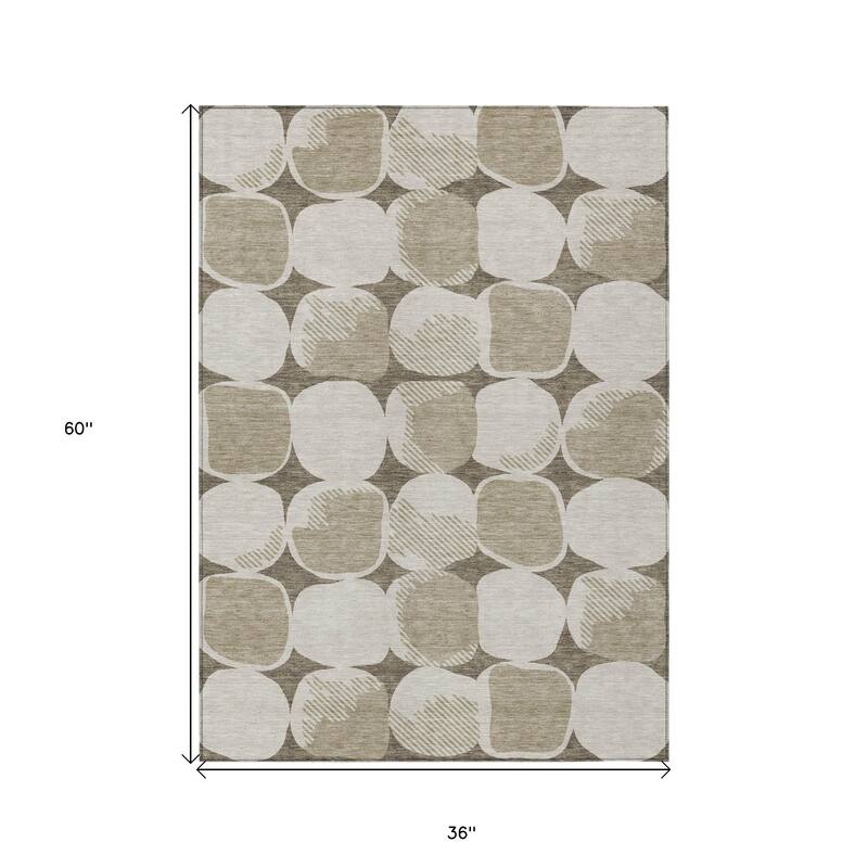 HomeRoots Abstract Transitional Rectangle Outdoor Rug