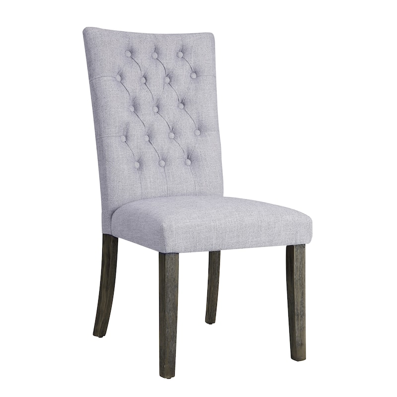 Merel Gray Linen & Gray Oak Finish Side Chair (Set of 2) - Gray