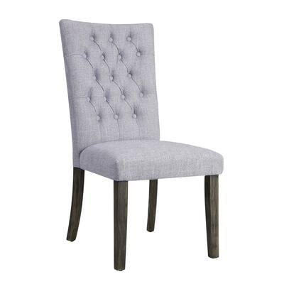 Merel Gray Linen & Gray Oak Finish Side Chair (Set of 2)