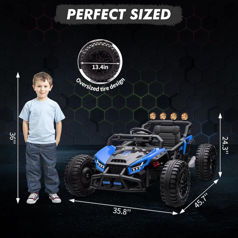 Kids Ride On UTV, 24V Ride On Toys for Big Kids UTV with RC, 130W Motor, Four-Wheel Suspension