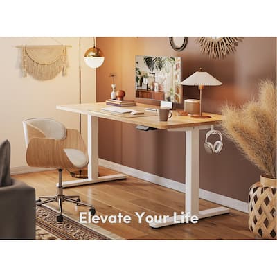 FEZIBO Electric Standing Desk, Height Adjustable Stand up Desk, Sit Stand Home Office Desk, Computer Desk