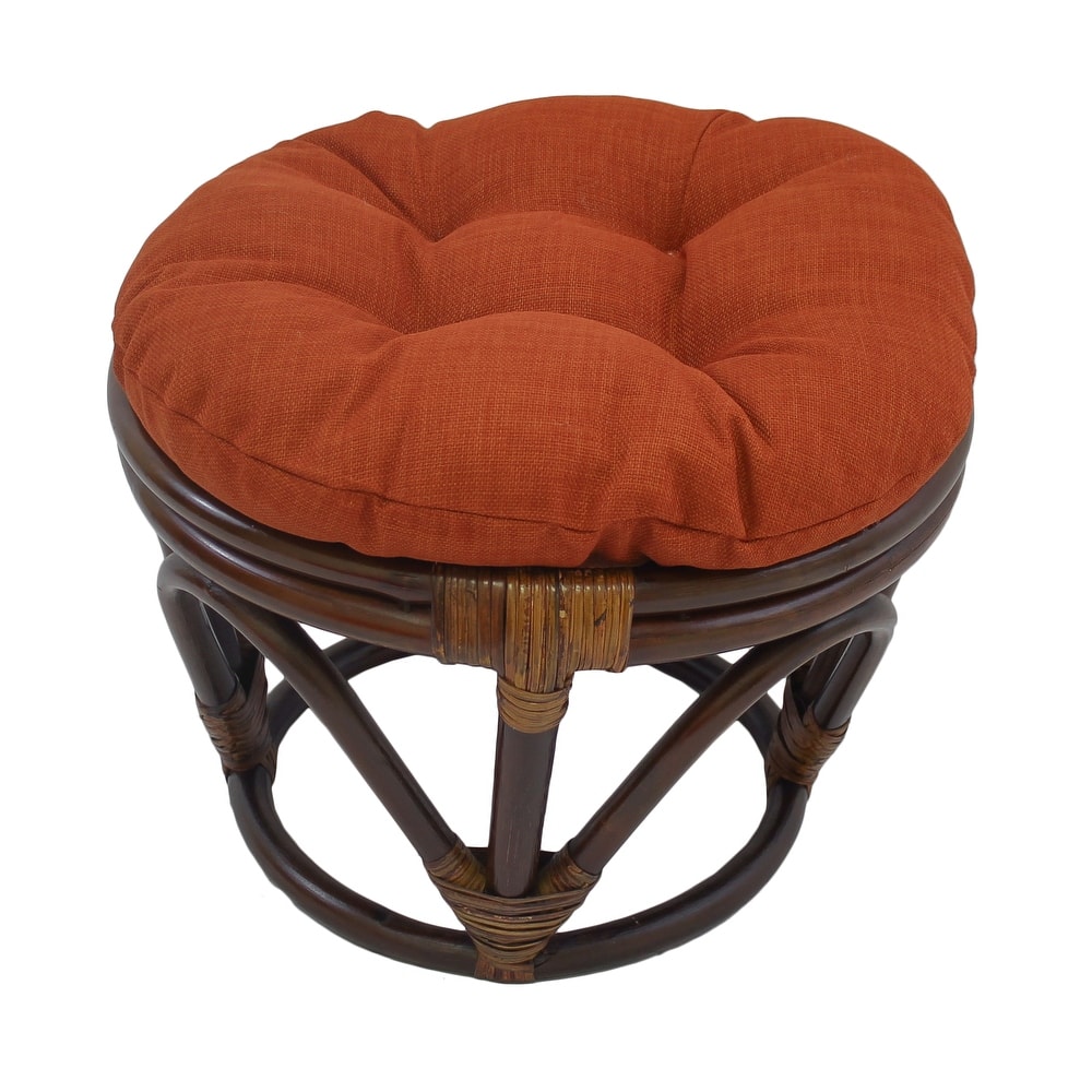 Bali 18-inch Footstool with Solid Outdoor Cushion