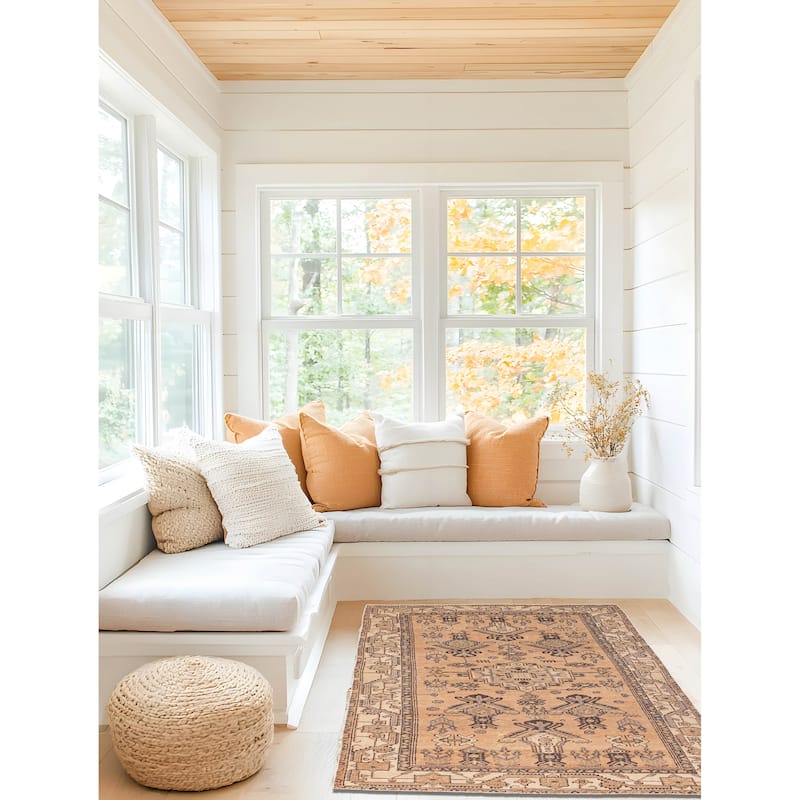 ECARPETGALLERY Hand-knotted Antalya Vintage Copper Wool Rug - 4'8 x 7'11