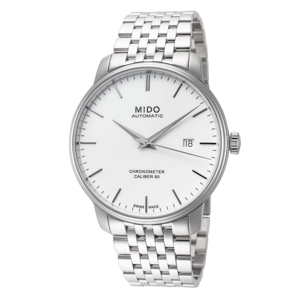 Mido Men's Baroncelli III 40mm Automatic Watch M0274081101100 - White - N/A