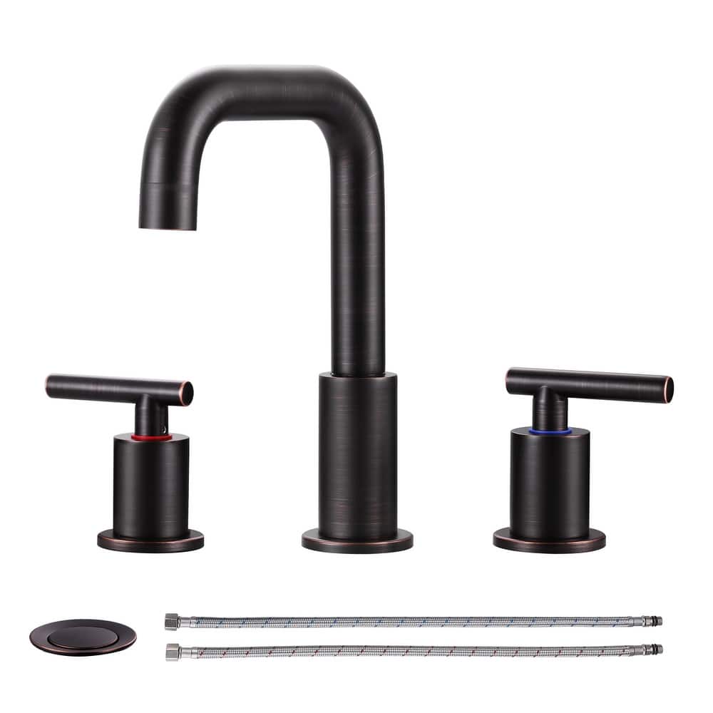 WOWOW 8-inch Dual Handle Widespread Bathroom Faucet