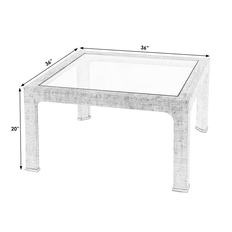 Chatham Glass and Raffia Square 36" Coffee Table
