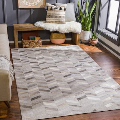 Artistic Weavers Arcangelo Modern Hair-on-hide Leather Area Rug