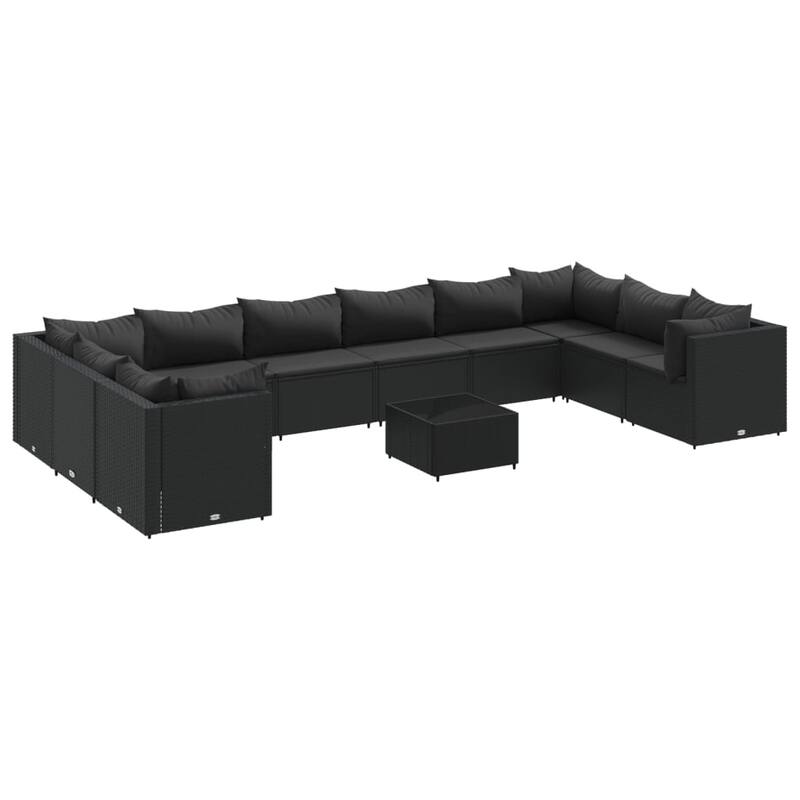vidaXL Patio Lounge Set with Cushions Sectional Sofa Garden Backyard Poly Rattan