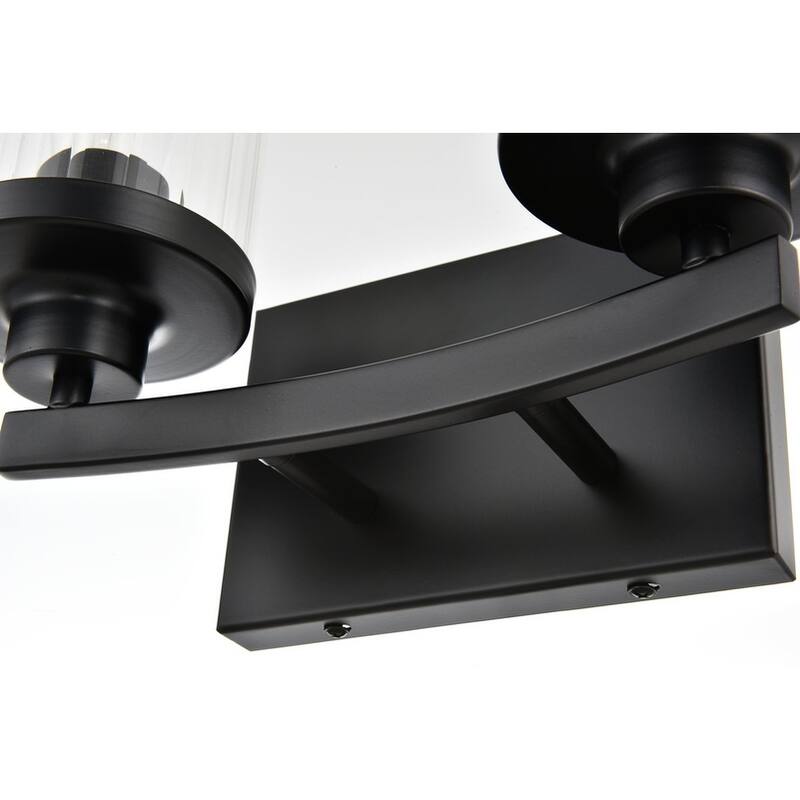 Silvia 1 Light Black and Clear Bath Sconce
