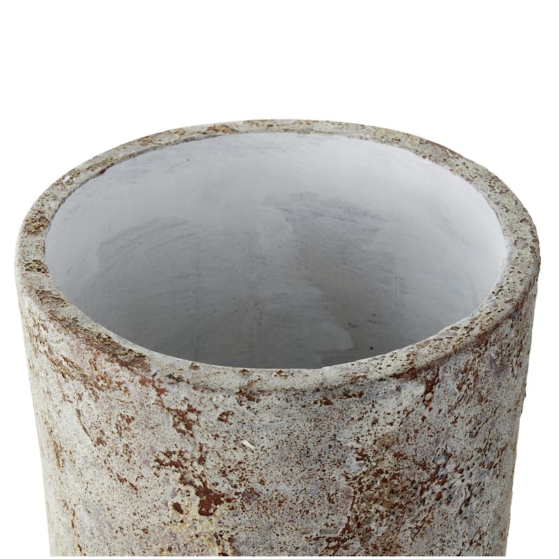 Ceramic Antique Style Wide Textured Decorative Vase - Brown - Roche River Decor