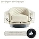 preview thumbnail 76 of 79, 2 Set Tufted PU Vegan Leather Swivel Barrel Chair with Nailheads Trim